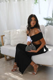Dazzling crystal studded clutch